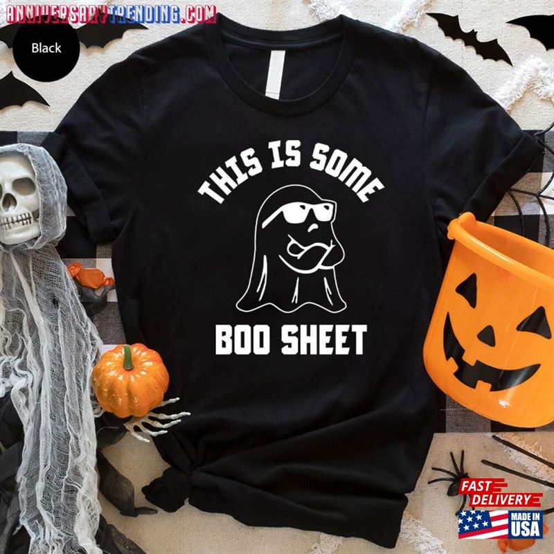 This Is Some Boo Sheet Ghost T-Shirt Halloween Spooky Season Shirt Vibes Tshirt Classic