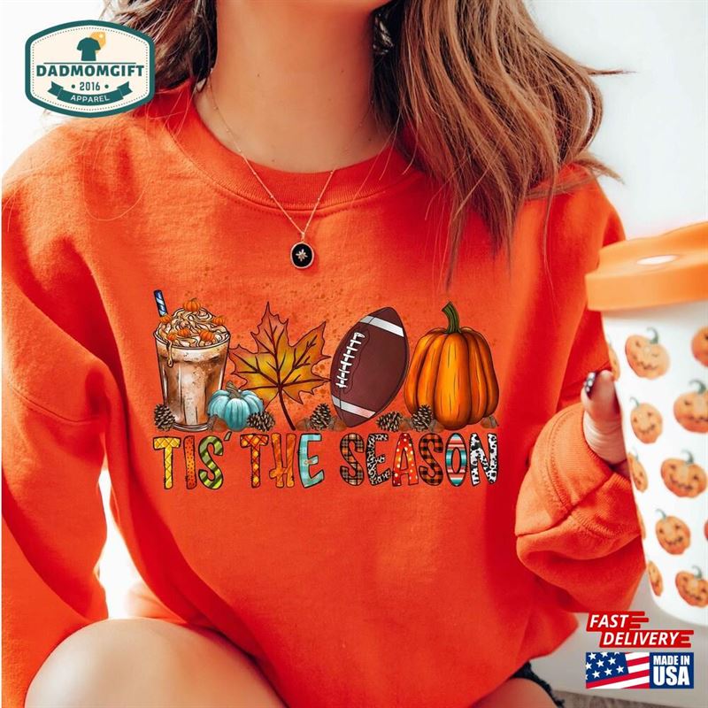 Tis The Season Sweatshirt Thanksgiving Shirt Thankful Tee Unisex