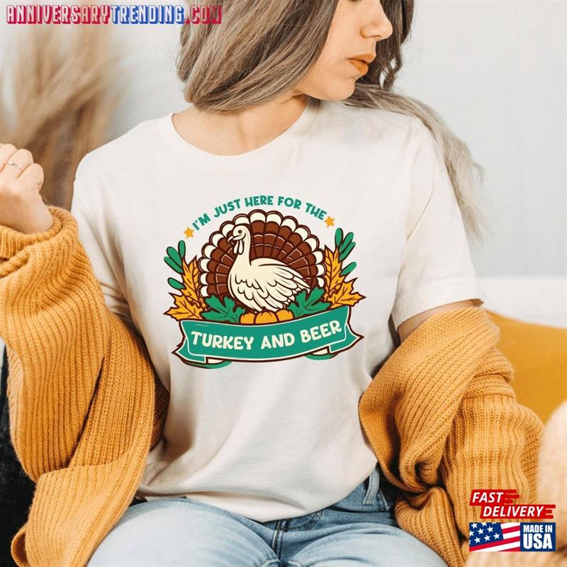 Turkey And Beer Sweatshirt Thanksgiving Gift Hoodie Classic