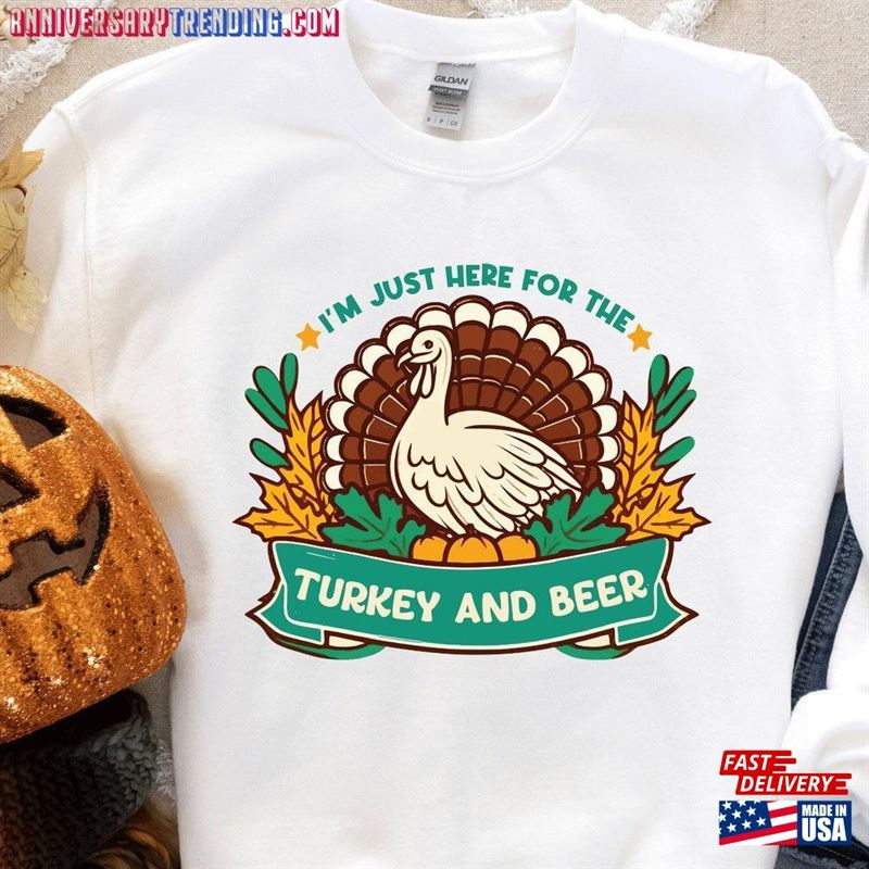 Turkey And Beer Sweatshirt Thanksgiving Gift Hoodie Classic