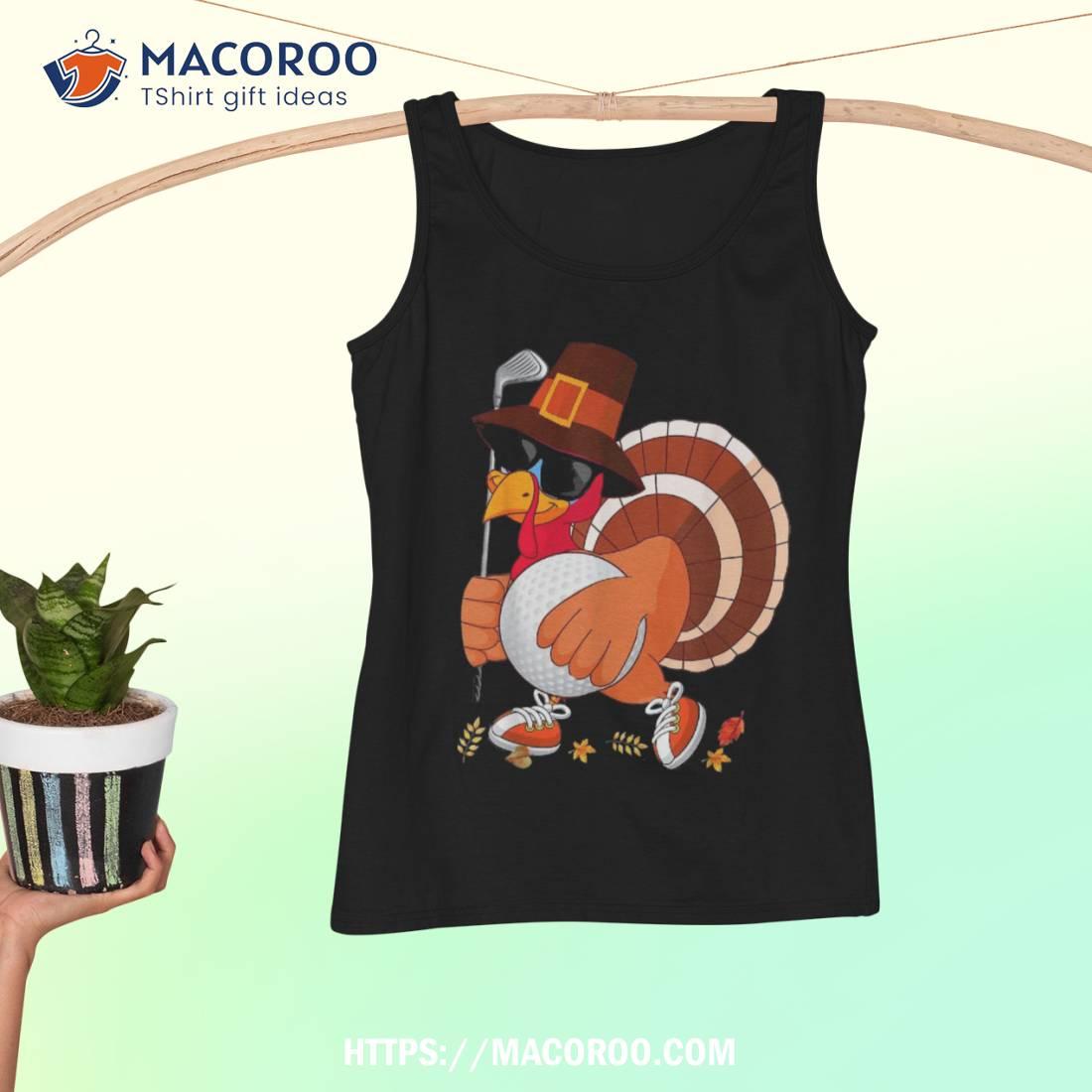 Turkey Playing Golf Thanksgiving Shirt