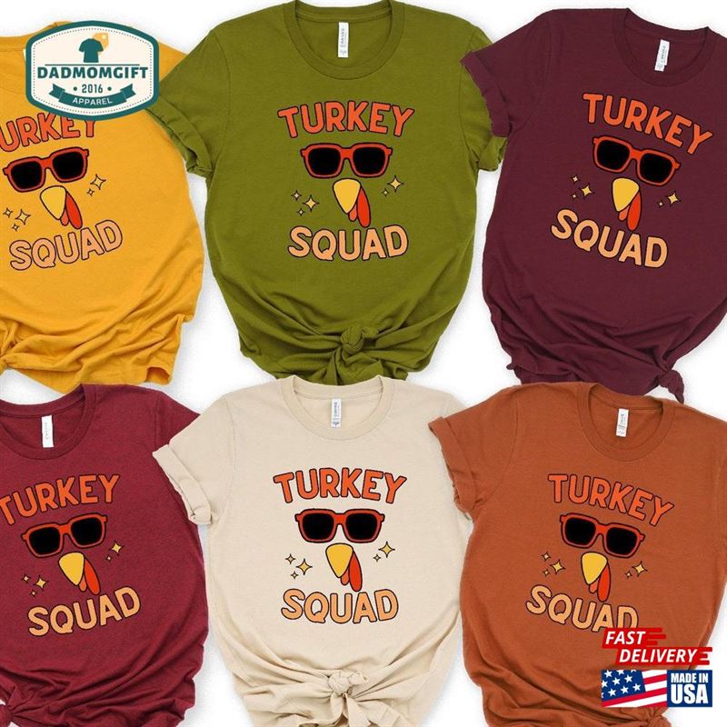 Turkey Squad Grup Shirt Thanksgiving T-Shirt Fall Unisex Hoodie