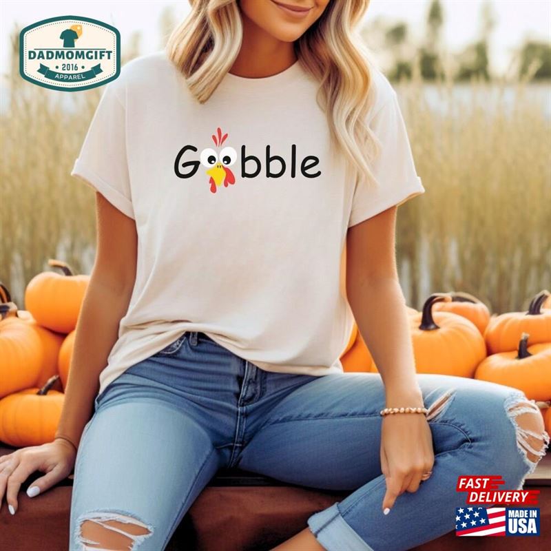 Turkey Tee Gobble Shirt Funny Cute Face Unisex T-Shirt