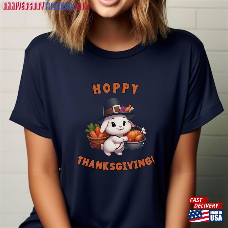 Unisex Rabbit Holiday Shirt For Fall And Thanksgiving Seasonal Bunny Gift Family Pet Lovers Classic