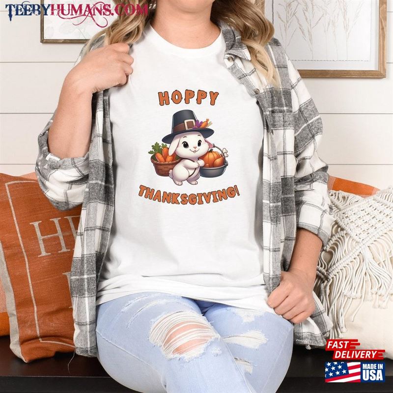 Unisex Rabbit Holiday Shirt For Fall And Thanksgiving Seasonal Bunny Gift Family Pet Lovers Hoodie