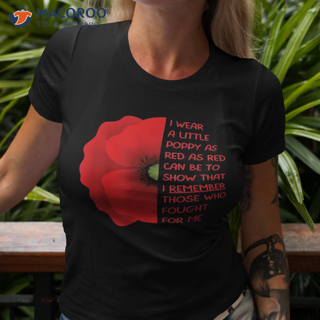 Veterans Day Usa Memorial Lest We Forget Red Poppy Flower TShirt