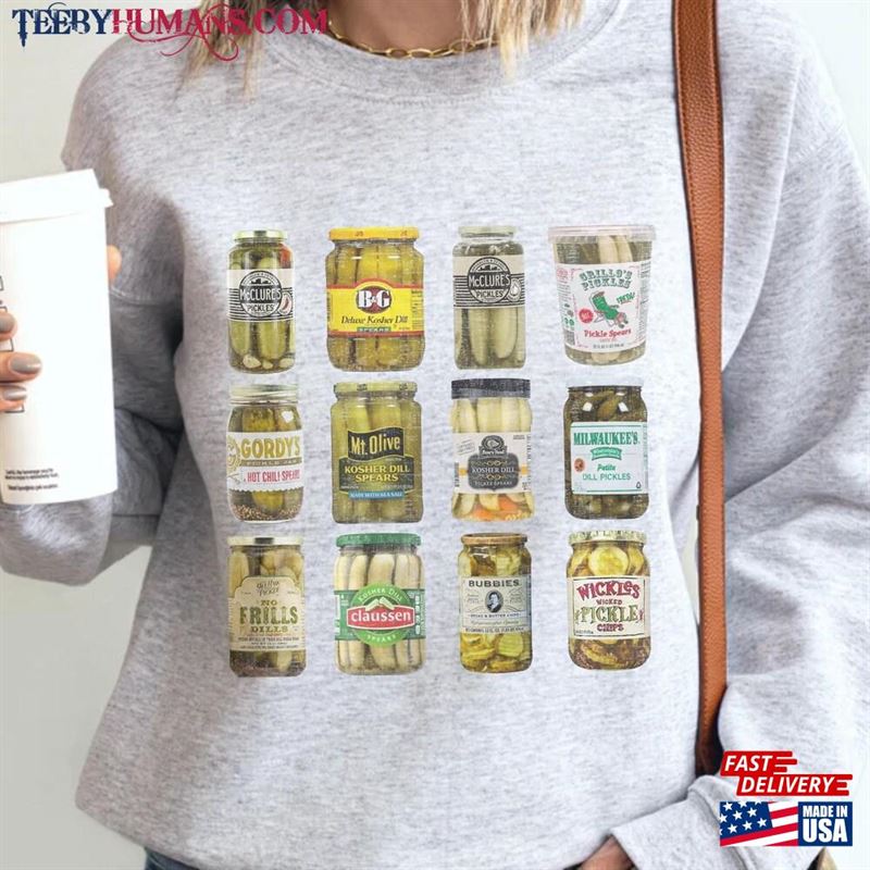 Vintage Canned Pickles Sweatshirt Canning Season Pickle Lovers Sweater Jarred Jumper T-Shirt Hoodie