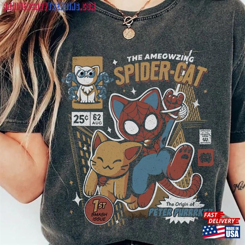 Vintage Funny Spider Cat Comfort Colors Shirt The Ameowzing Classic Sweatshirt