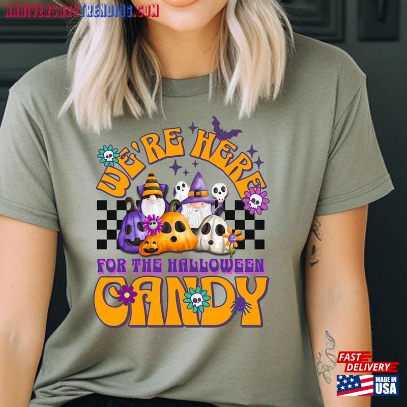 Vintage Gnomes Halloween T-Shirt Cute Crewneck Hoodie Sweatshirt