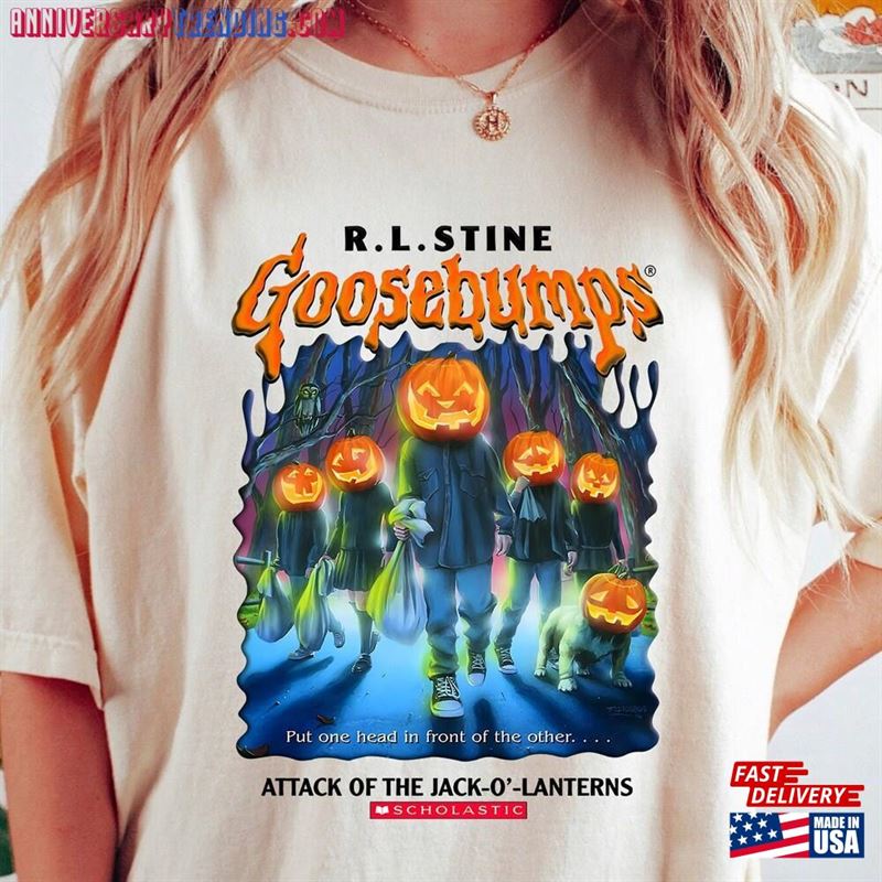 Vintage Goosebump Comfort Colors Shirt One Day At Horror Land Classic R L S T-Shirt Halloween Sweatshirt Unisex