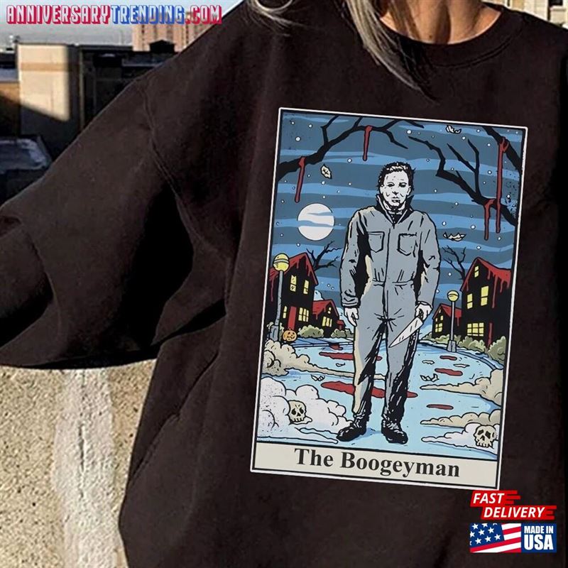 Vintage Halloween Boogeyman Tarot Inspired Shirt Horror Movie Characters Fan Gift Classic Hoodie