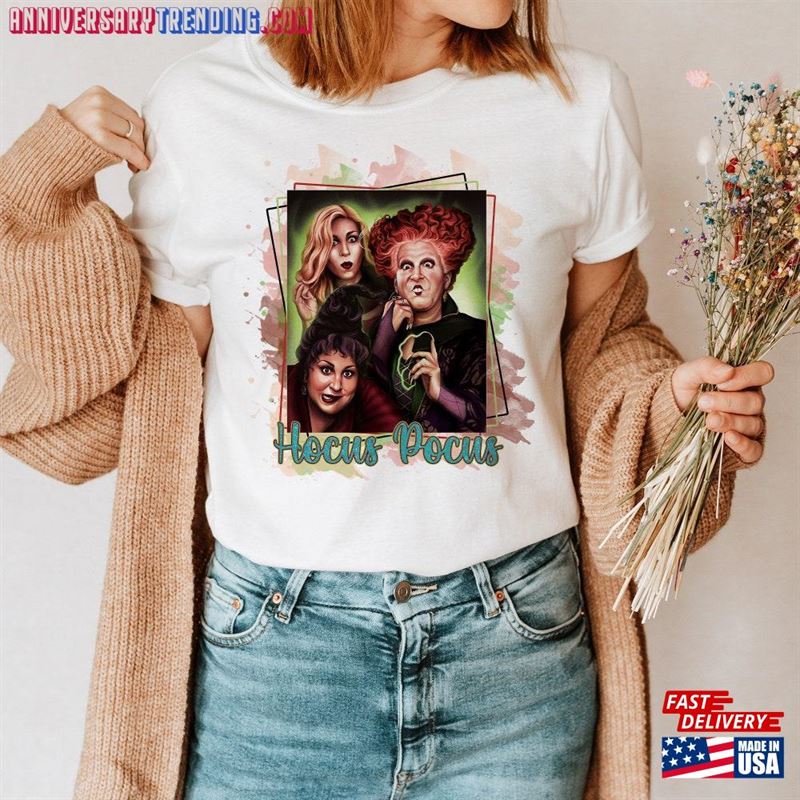Vintage Hocus Pocus Unisex Comfort Color Shirt Pocu T-Shirt Hocuss Halloween Sweatshirt Classic