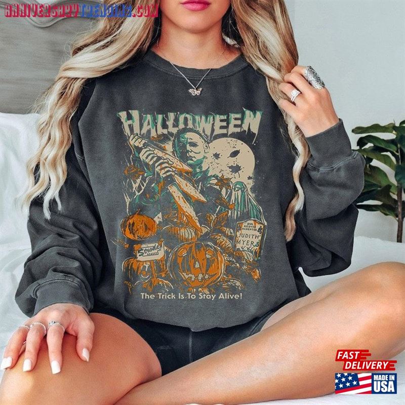 Vintage Michael Myers Halloween Sweatshirt Comfort Colors Classic Unisex
