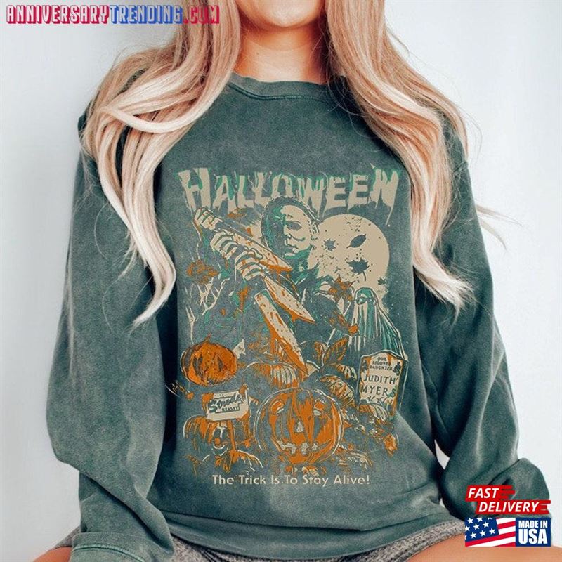 Vintage Michael Myers Halloween Sweatshirt Comfort Colors Classic Unisex