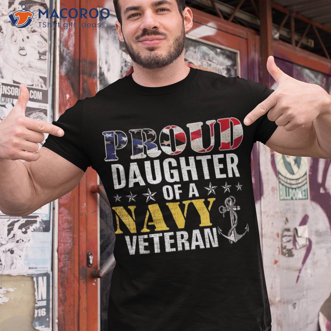 Vintage Proud Daughter Of A Navy For Veteran Gift Shirt