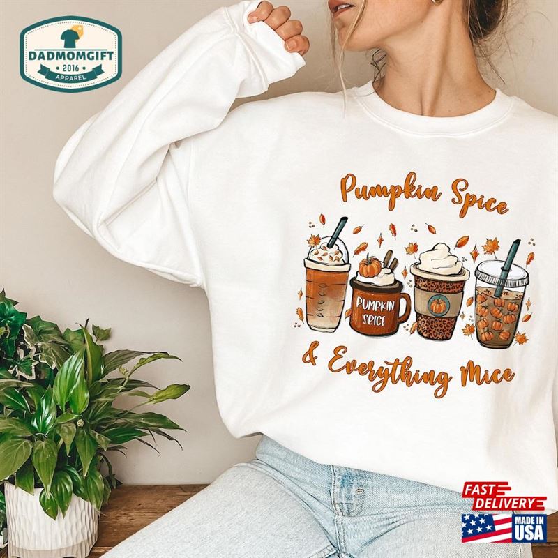 Vintage Pumpkin Spice Everything Mice Swaetshirts Fall Vibes Shirt Hoodie Sweatshirt