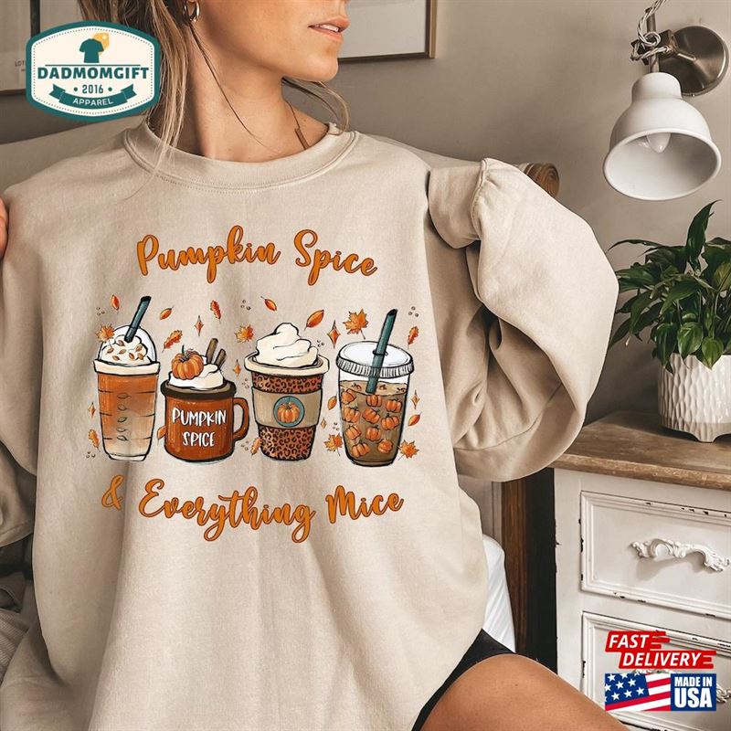 Vintage Pumpkin Spice Everything Mice Swaetshirts Fall Vibes Shirt Hoodie Sweatshirt