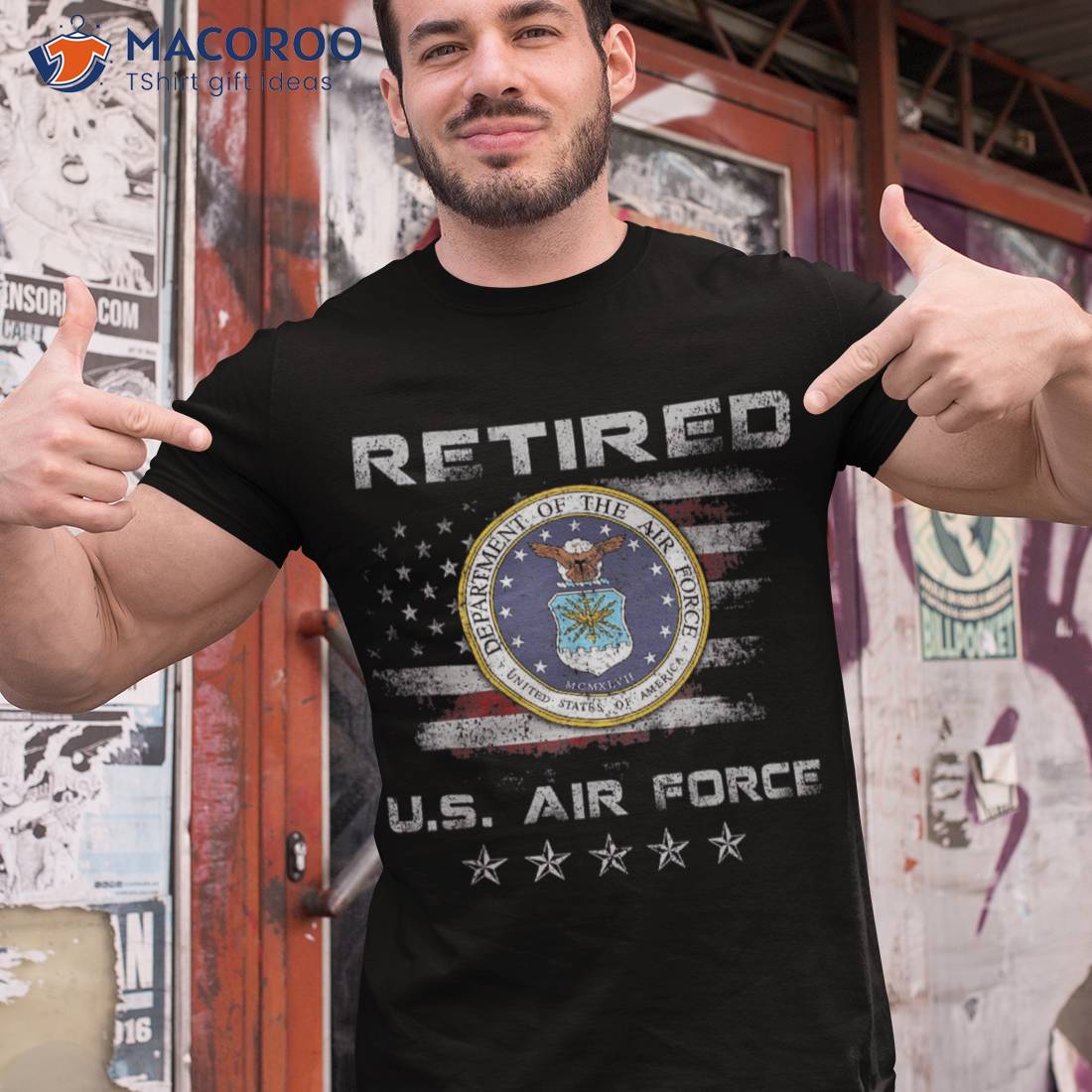 Vintage Retired Us Air Force Veteran Shirt Patriotic Gift