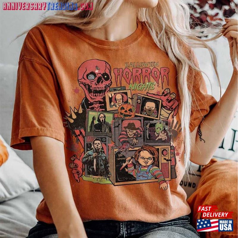 Vintage Retro Halloween Horror Nights Shirt Characters Movie Classic T-Shirt