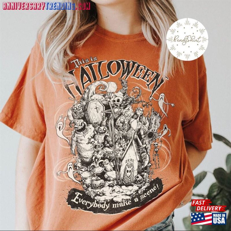 Vintage Retro Halloween The Nightmare Before Christmas Shirt This Is Everybody Make A Scene Unisex Sweatshirt