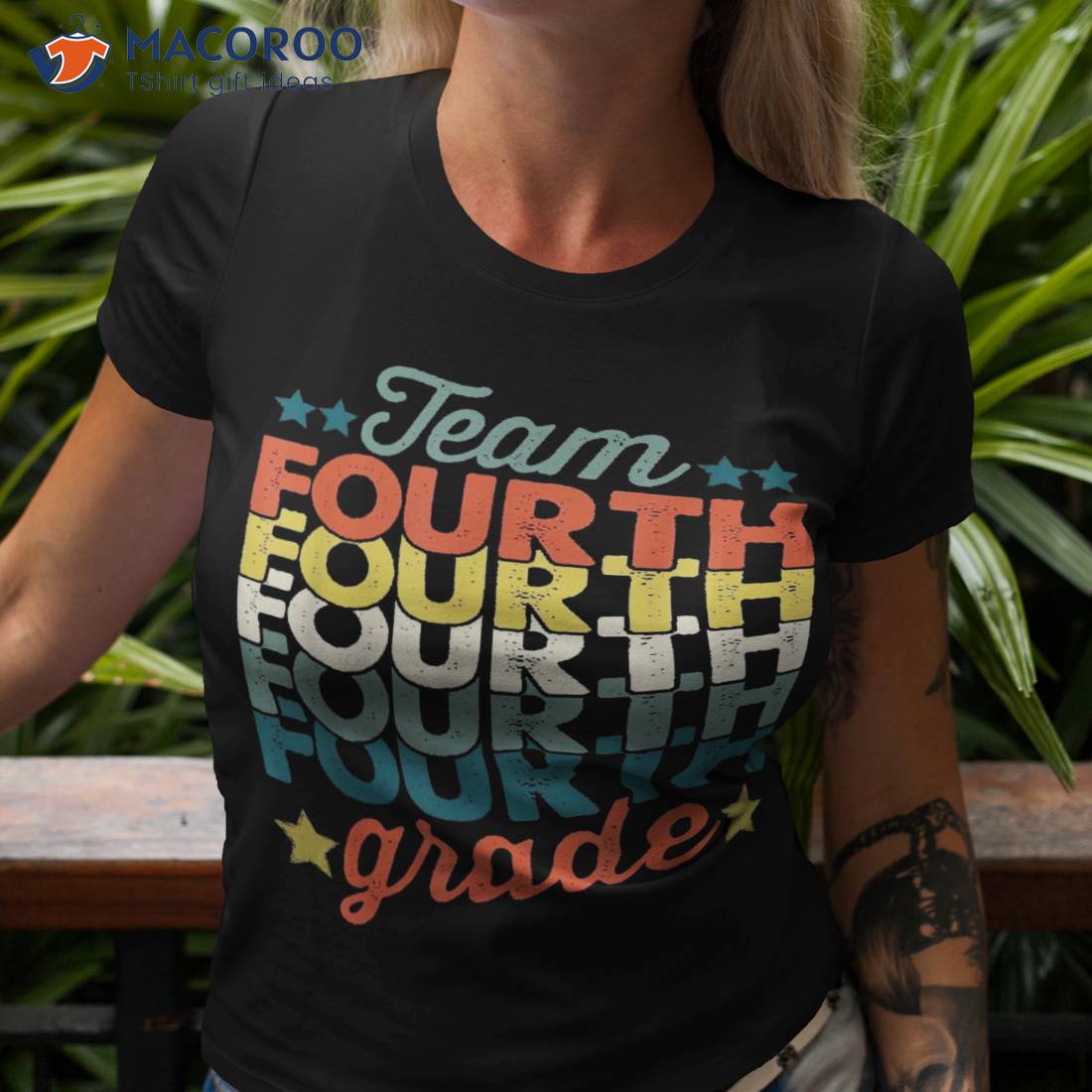 Vintage Team 4th Fourth Grade Back To School Teacher Kids Shirt