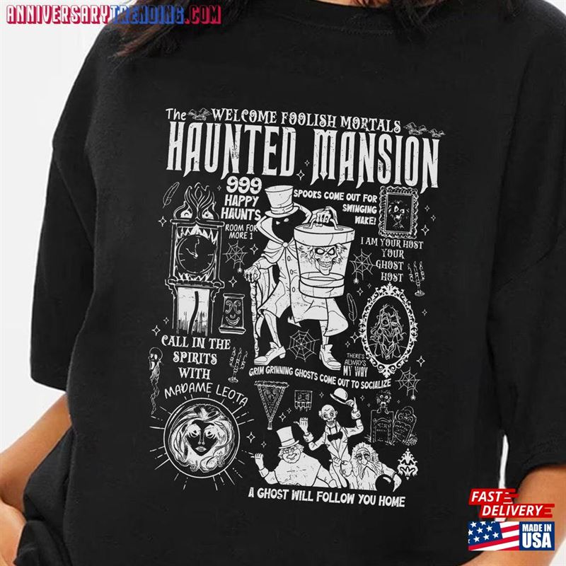 Vintage The Haunted Mansion Shirt Halloween Tee Unisex Hoodie