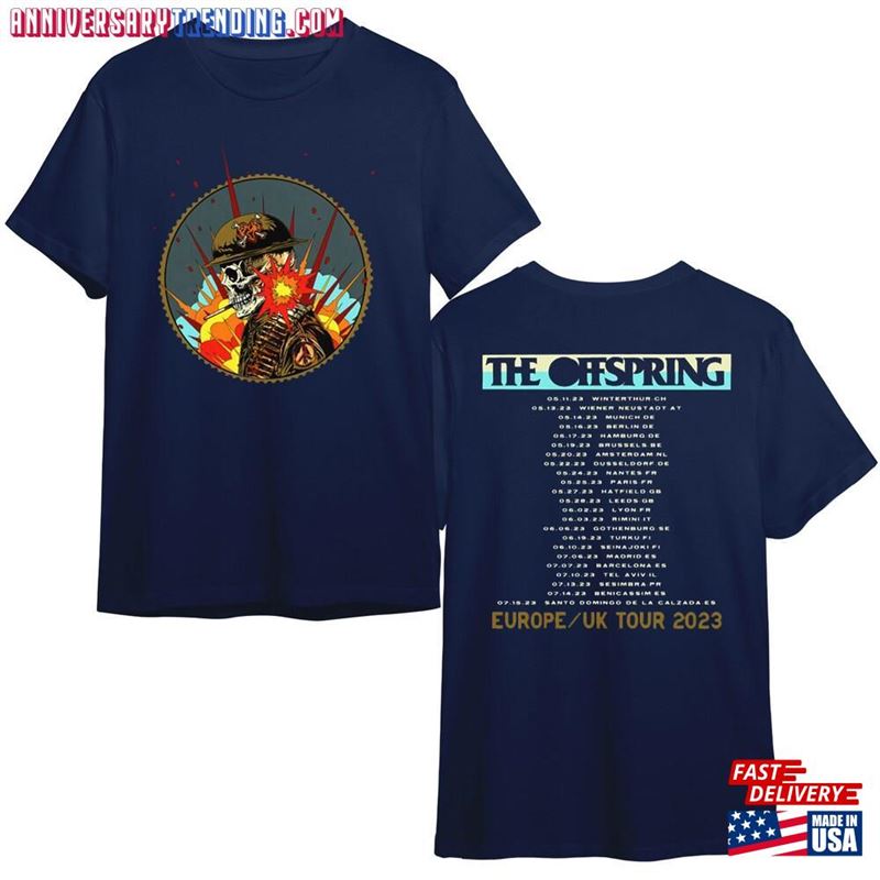 Vintage The Offspring Let Bad Time Roll Eu Uk Tour 2023 T-Shirt Gifts Unisex Music Concert Tee