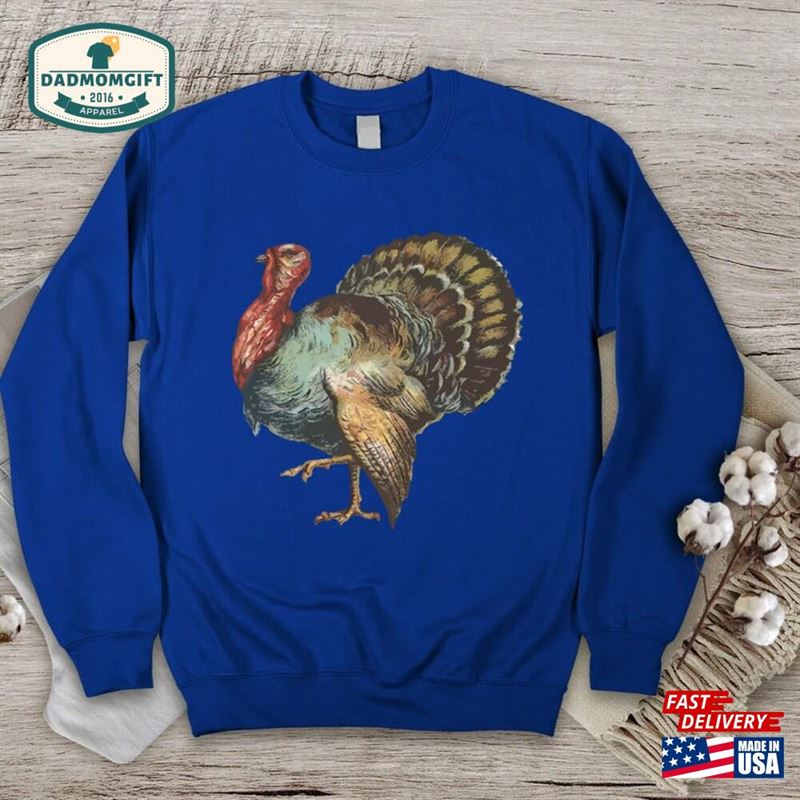 Vintage Turkey Sweatshirt Thanksgiving Cute Shirt T-Shirt Unisex