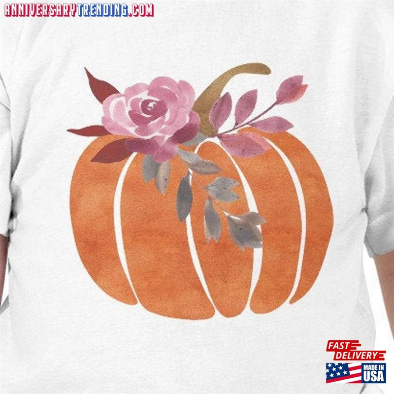 Watercolor Pumpkin Shirt And Flower Girl Toddler Fall Hoodie Classic