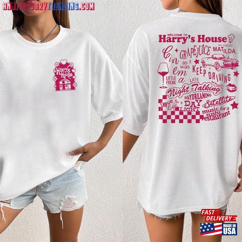 Welcome To Harrys House Shirt Harry Merch Tee Shirts Unisex Classic