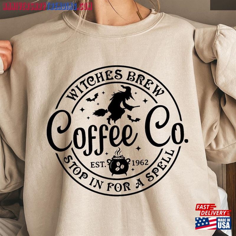 Witches Brew Coffee Co Sweatshirt Halloween Fall Classic