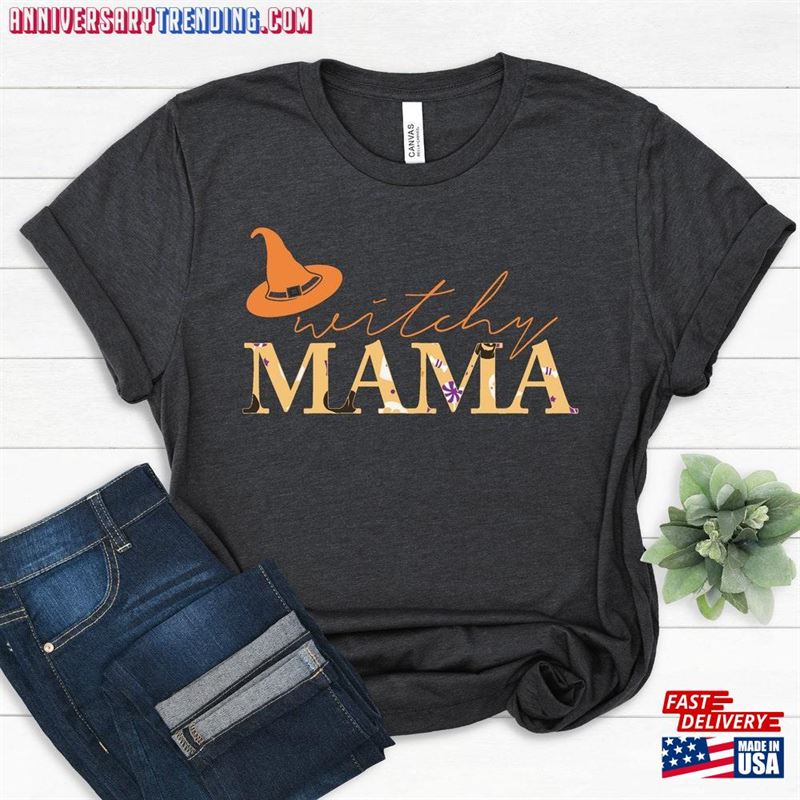 Witchy Mama Halloween Shirts Shirt For Women T-Shirt Unisex