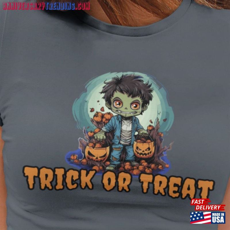 Zombie Trick Or Treat Halloween Shirt Unisex Sweatshirt