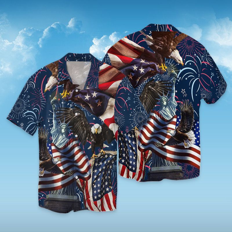 Eagle Statue Of Liberty Hawaiian Shirt