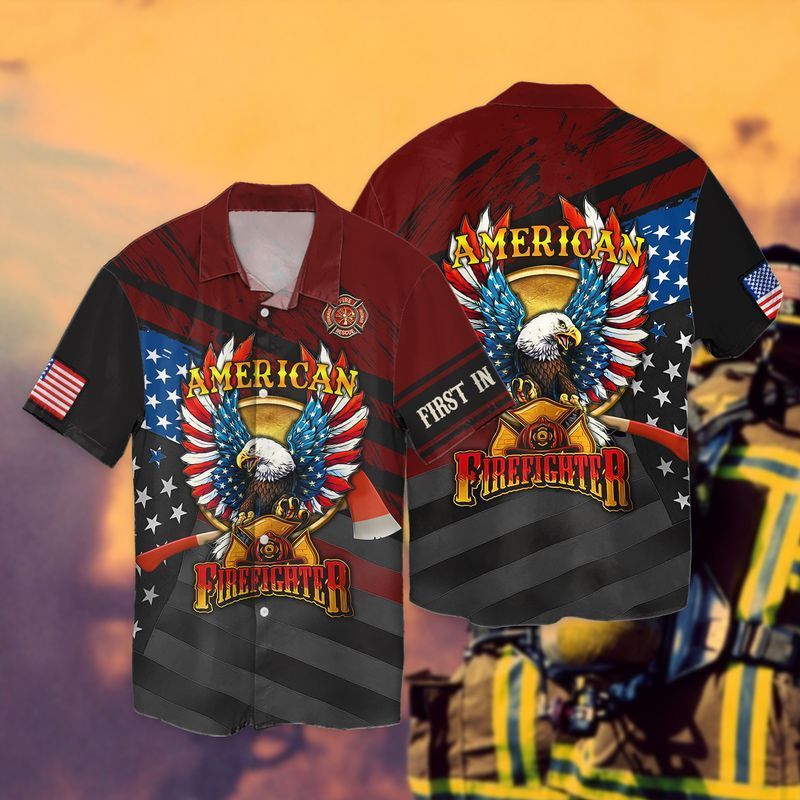 Firefighter Eagle 2 Hawaiian Shirt