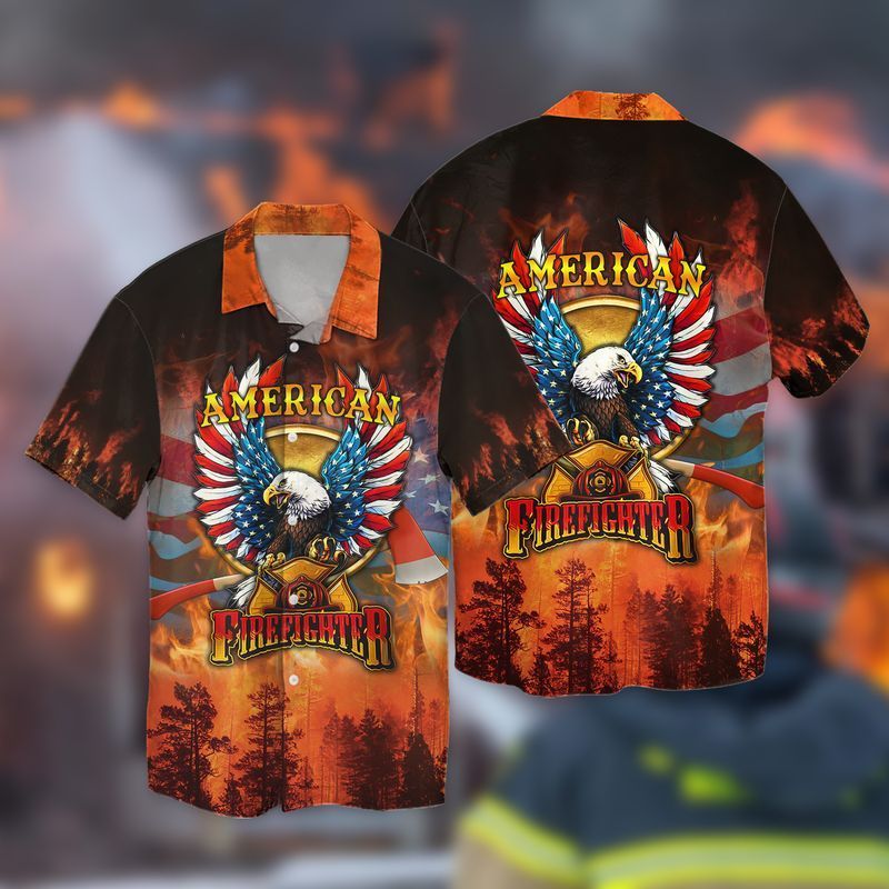 Firefighter Eagle Hawaiian Shirt