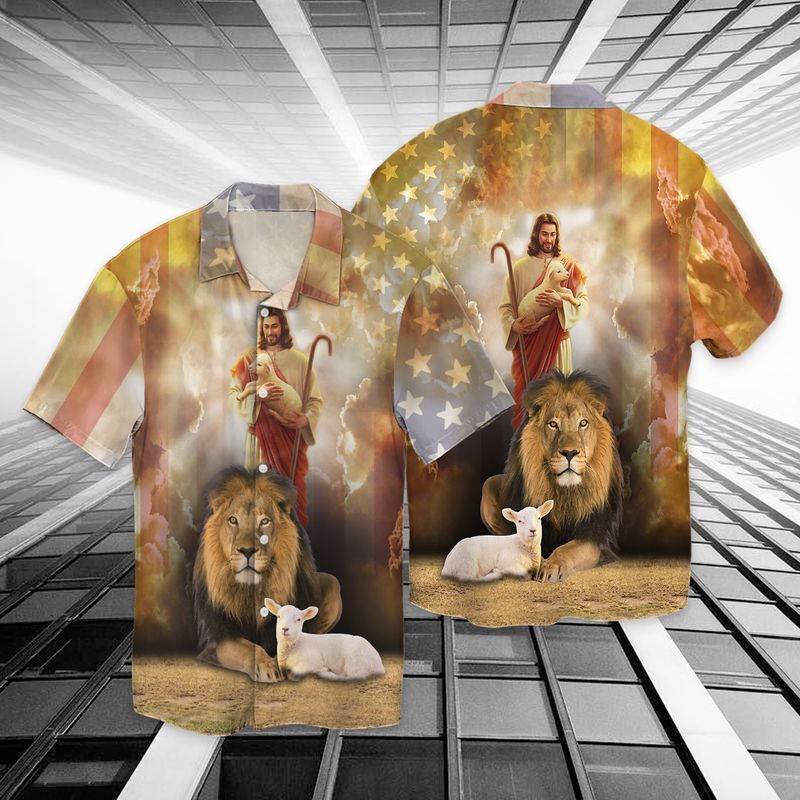 Jesus God Lion Hawaiian Shirt