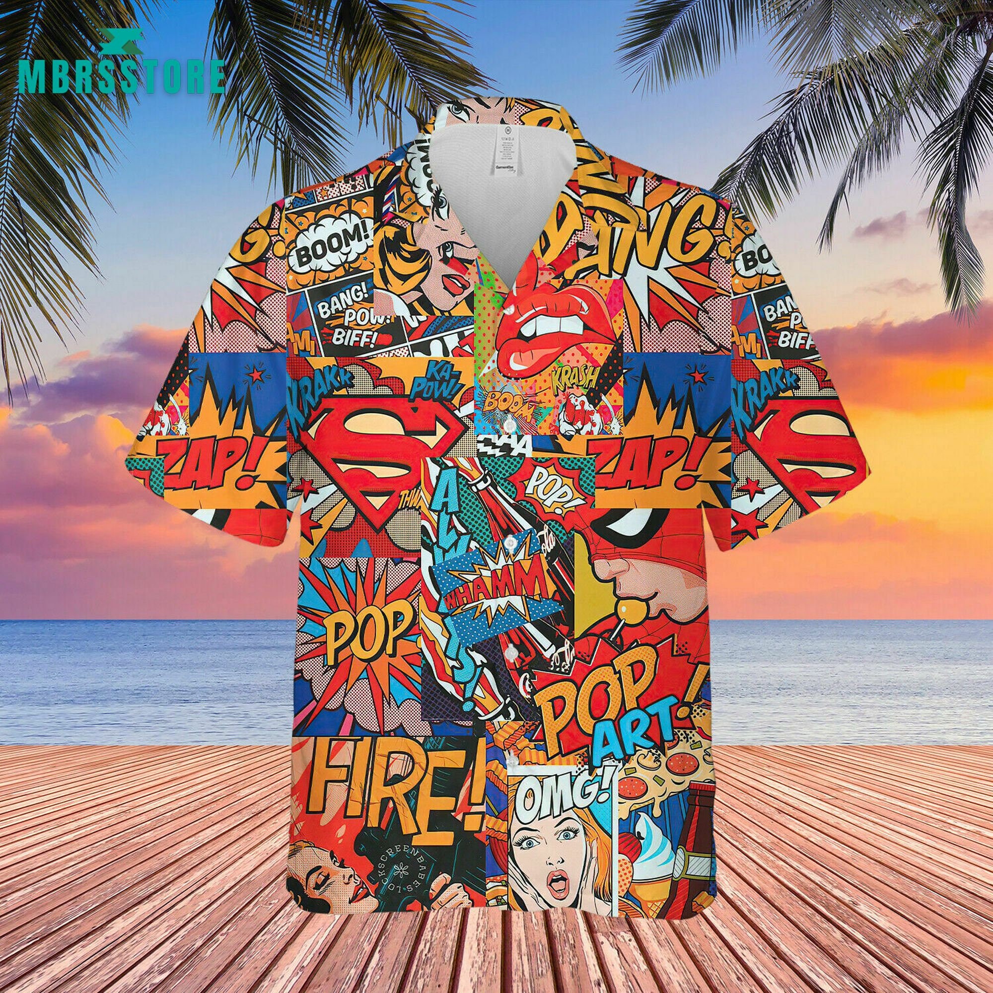 2022 Summer Superm Beach Surfing Puzzle Vintage Hibiscus Hawaiian Shirt