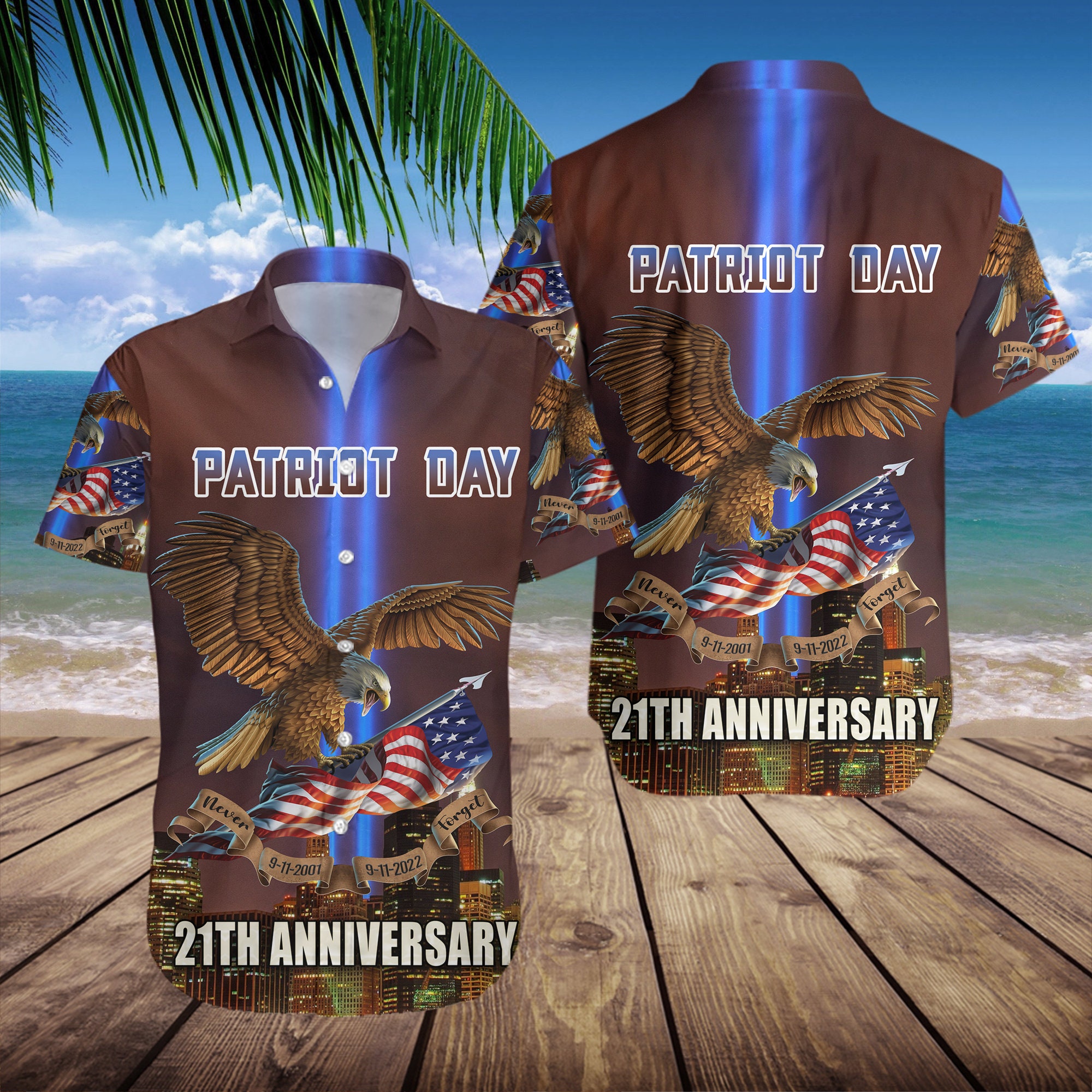 21th Aniversary Patriot Day 911 We Will Never Forget 3D Hawaiian Shirt