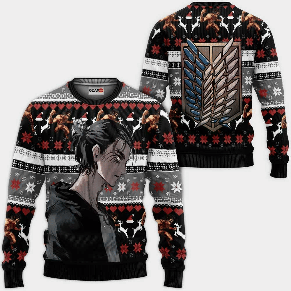 Aot Eren Ugly Sweater- Best Christmas Gifts 2023