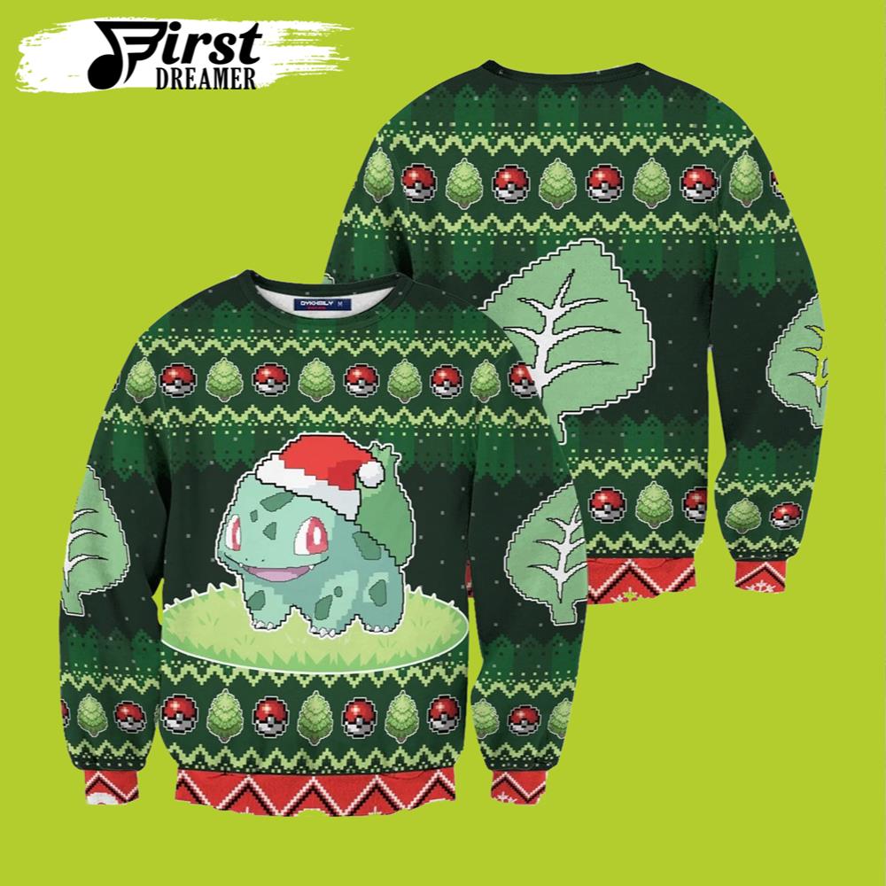 Pokemon Ugly Christmas Sweater Bulbasaur Pokemon Pokeball Anime Gift – The First Dreamer Store- Best Christmas Gifts 2023