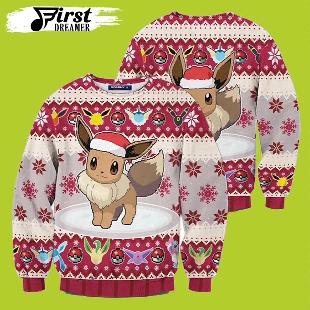 Pokemon Ugly Christmas Sweater Eevee Christmas Gift For Fan Merry Xmas – The First Dreamer Store- Best Christmas Gifts 2023