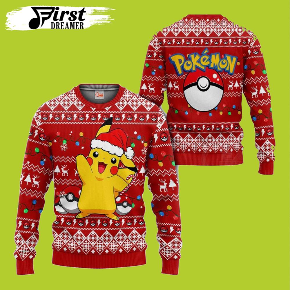 Pokemon Ugly Christmas Sweater Pikachu Santa Merry Christmas Anime – The First Dreamer Store- Best Christmas Gifts 2023