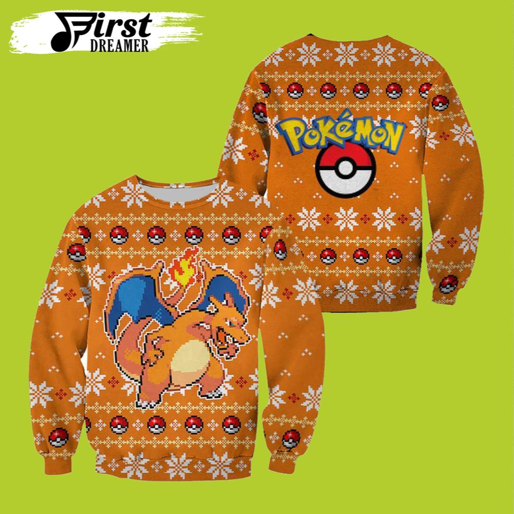 Pokemon Ugly Christmas Sweater Pokemon Charizard Funny Christmas Gift – The First Dreamer Store- Best Christmas Gifts 2023