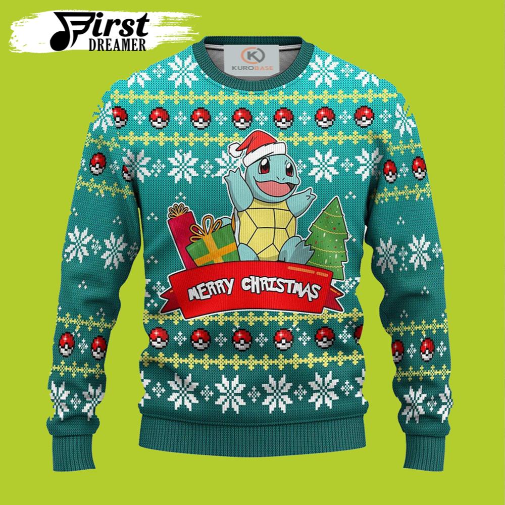 Pokemon Ugly Christmas Sweater Pokemon Squirtle Merry Xmas Gift For Fan – The First Dreamer Store- Best Christmas Gifts 2023