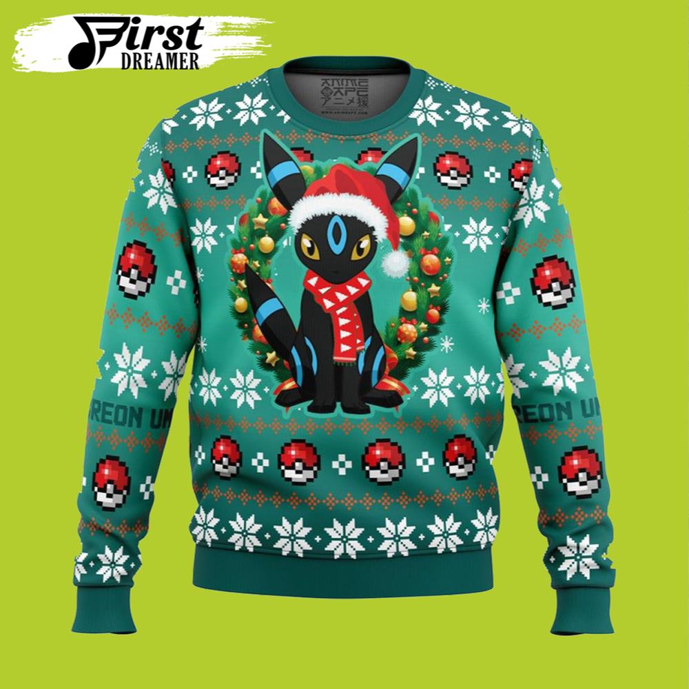 Pokemon Ugly Christmas Sweater Pokemon Umbreon Merry Christmas – The First Dreamer Store- Best Christmas Gifts 2023