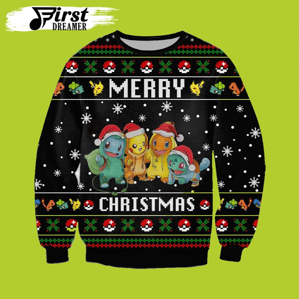 Pokemon Ugly Christmas Sweater Santa Pokemon Merry Xmas – The First Dreamer Store- Best Christmas Gifts 2023