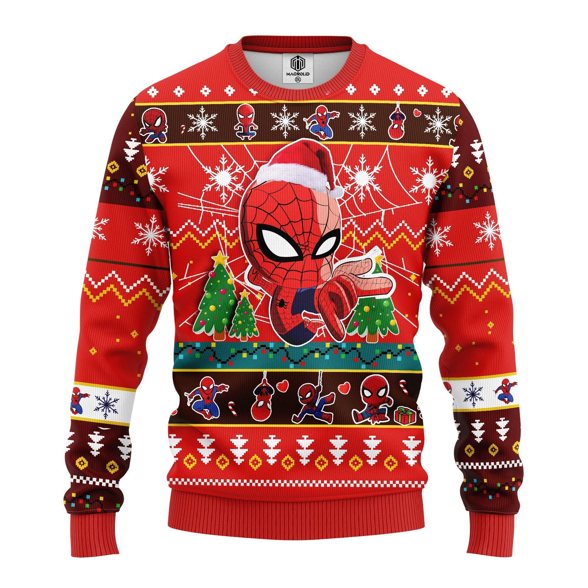 Spiderman Chibi Ugly Christmas Sweater- Best Christmas Gifts 2023