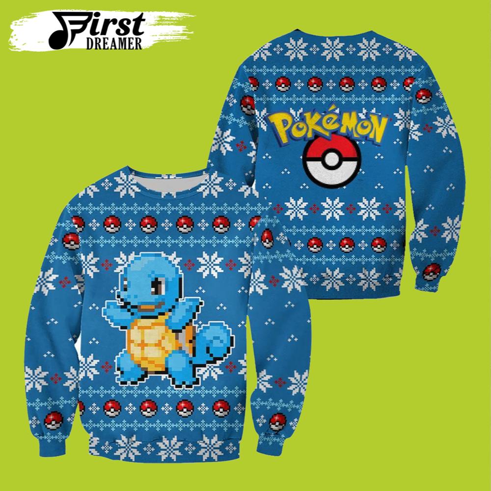 Pokemon Ugly Christmas Sweater Squirtle Xmas Funny Gift Merry Christmas – The First Dreamer Store- Best Christmas Gifts 2023