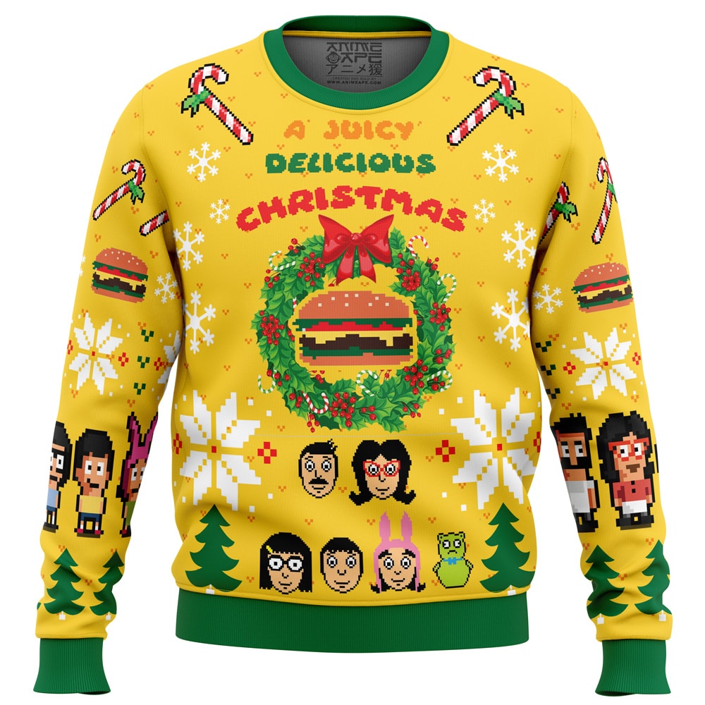 A Juicy Delicious Christmas Bob’s Burgers Ugly Christmas Sweater- Best Christmas Gifts 2023